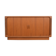 Mid-century danish teak sideboard with tambour doors from dyrlund, 1960s.