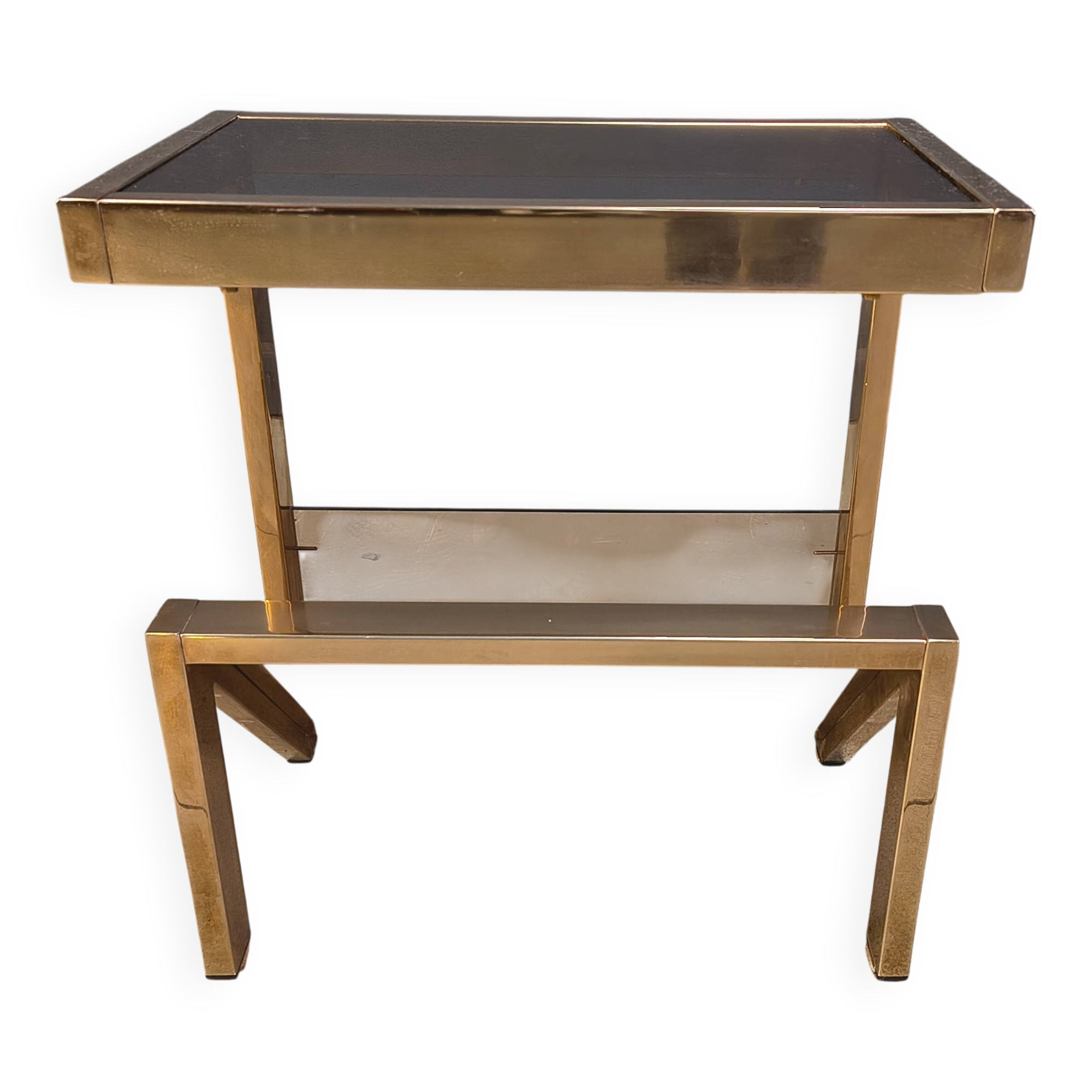 Brass magazine rack by Belgochrom, 1970s