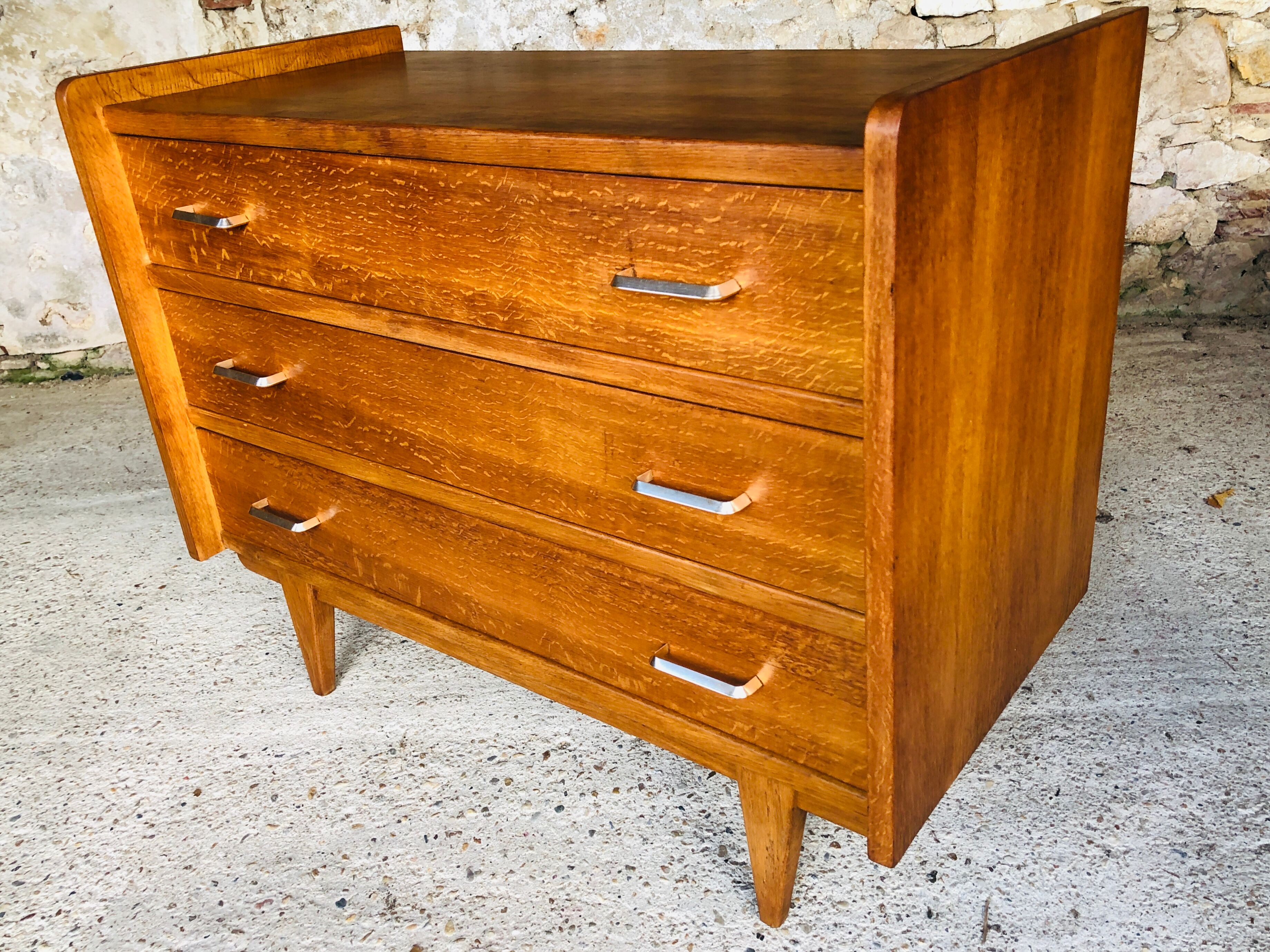 Oak chest of drawers, Scandinavian style, circa 60