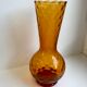 Vase en verre ambré années 70