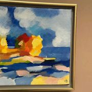 Original Swedish Oil on Canvas – “The Wandering Poet” by Anita Fröding – Signed – Vintage and Framed – 39 × 31 cm (15.4" × 12.2")