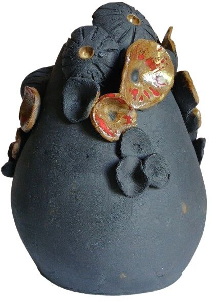 Raku vase, handmade