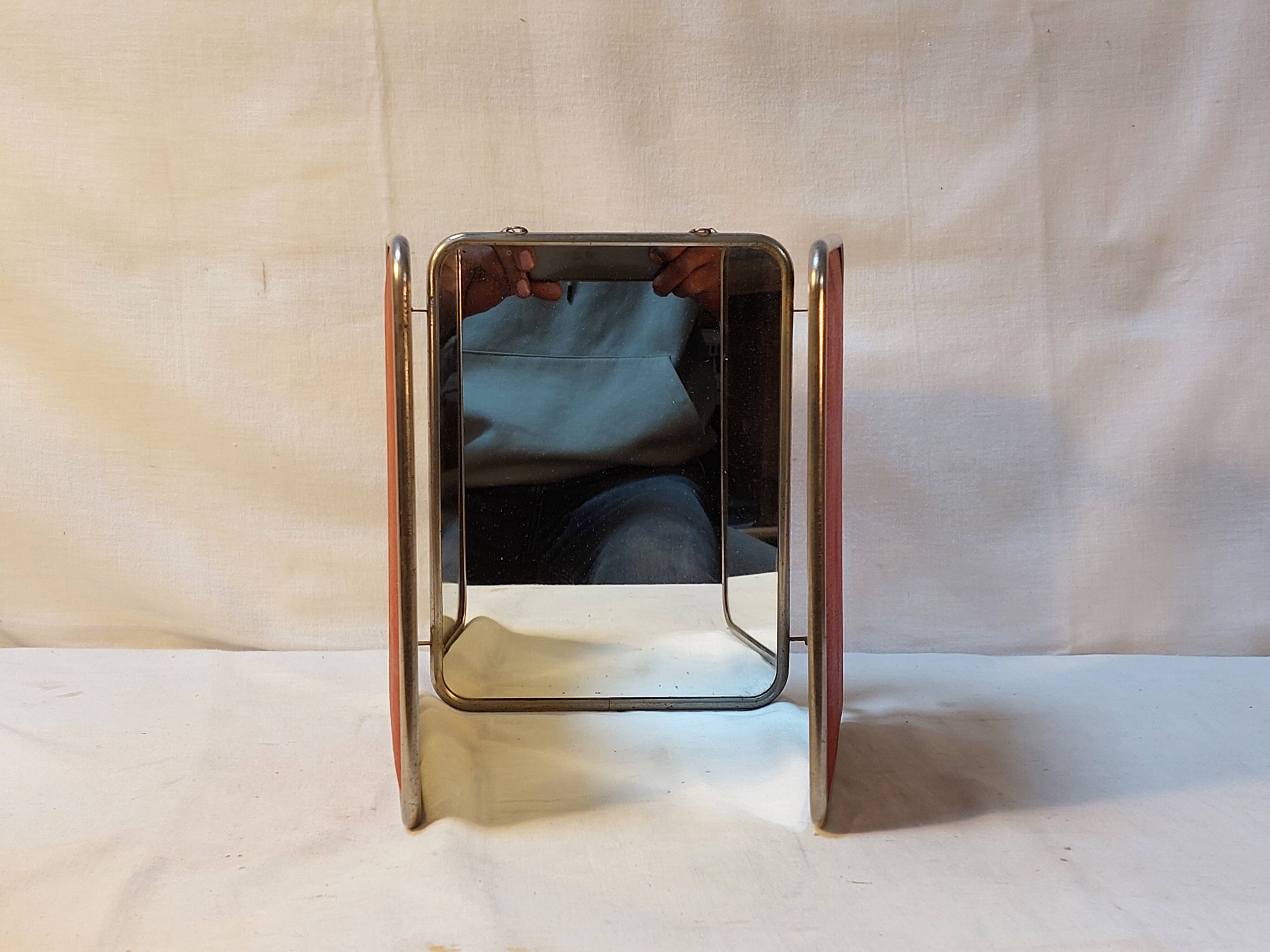 Vintage barber triptych mirror