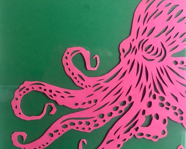 Colour paper work of the octopus