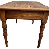 Walnut Farmhouse Table with 2 Drawers. 19's