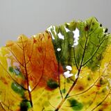 Vintage ceramic slip autumn leaf cup