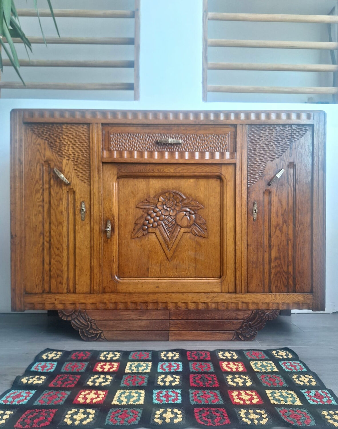 Art Deco sideboard with marble top, antique dresser