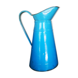 Broc en tôle émaillé bleu turquoise