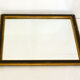 Miroir noir et frises de perles dorées - 42x42cm