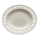 Dish in fine old earthenware, braided and openwork