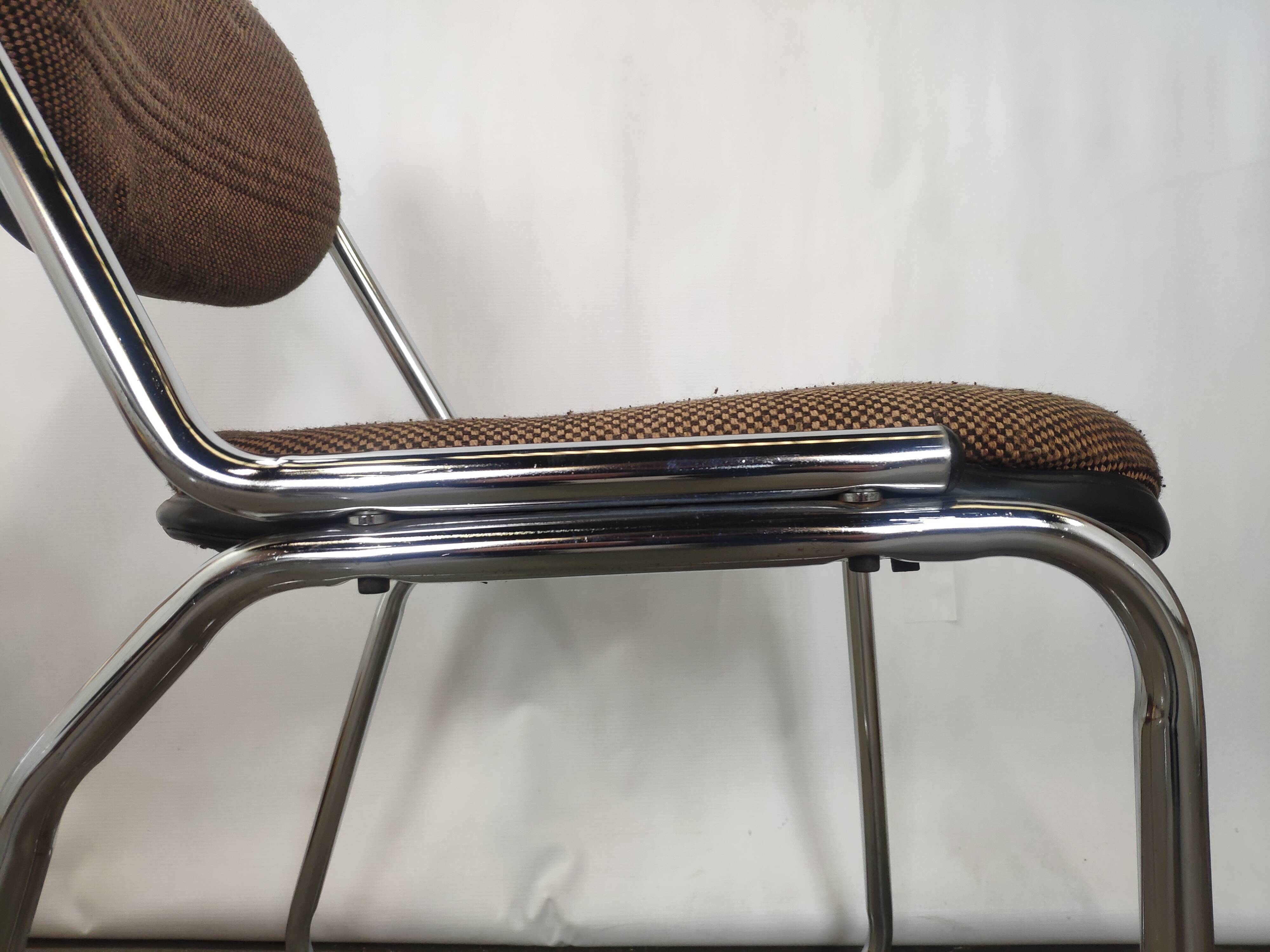 Vintage office chairs fabric and chrome