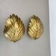 Set of 2 hans kögl style golden florentiner leaf wall light sconces, italy, 1980