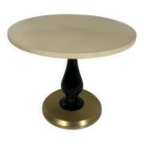Italian Art Deco Coffee Table in Parchment, Black Lacquer and Brass