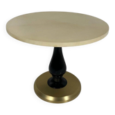 Italian Art Deco Coffee Table in Parchment, Black Lacquer and Brass