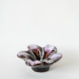 Vide-poche  / coupe en céramique étoile violet lilas et marron 1970
