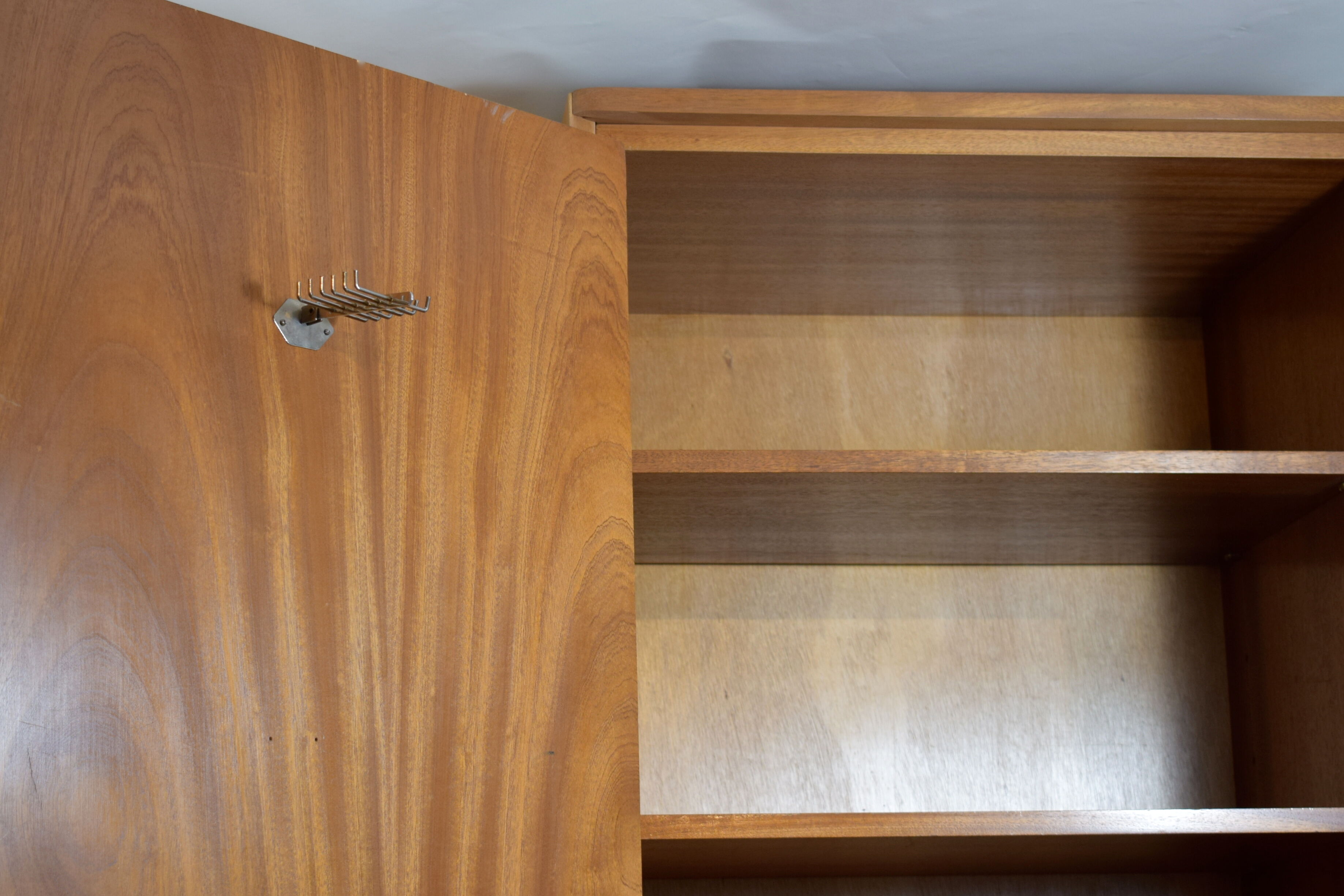 Parisian wardrobe in natural blond mahogany from the 1960s