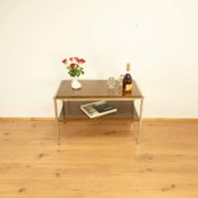 Television shelf, chrome frame with 2 levels, vintage from the 60s