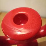Bougeoir en céramique rouge, Italie années 1970