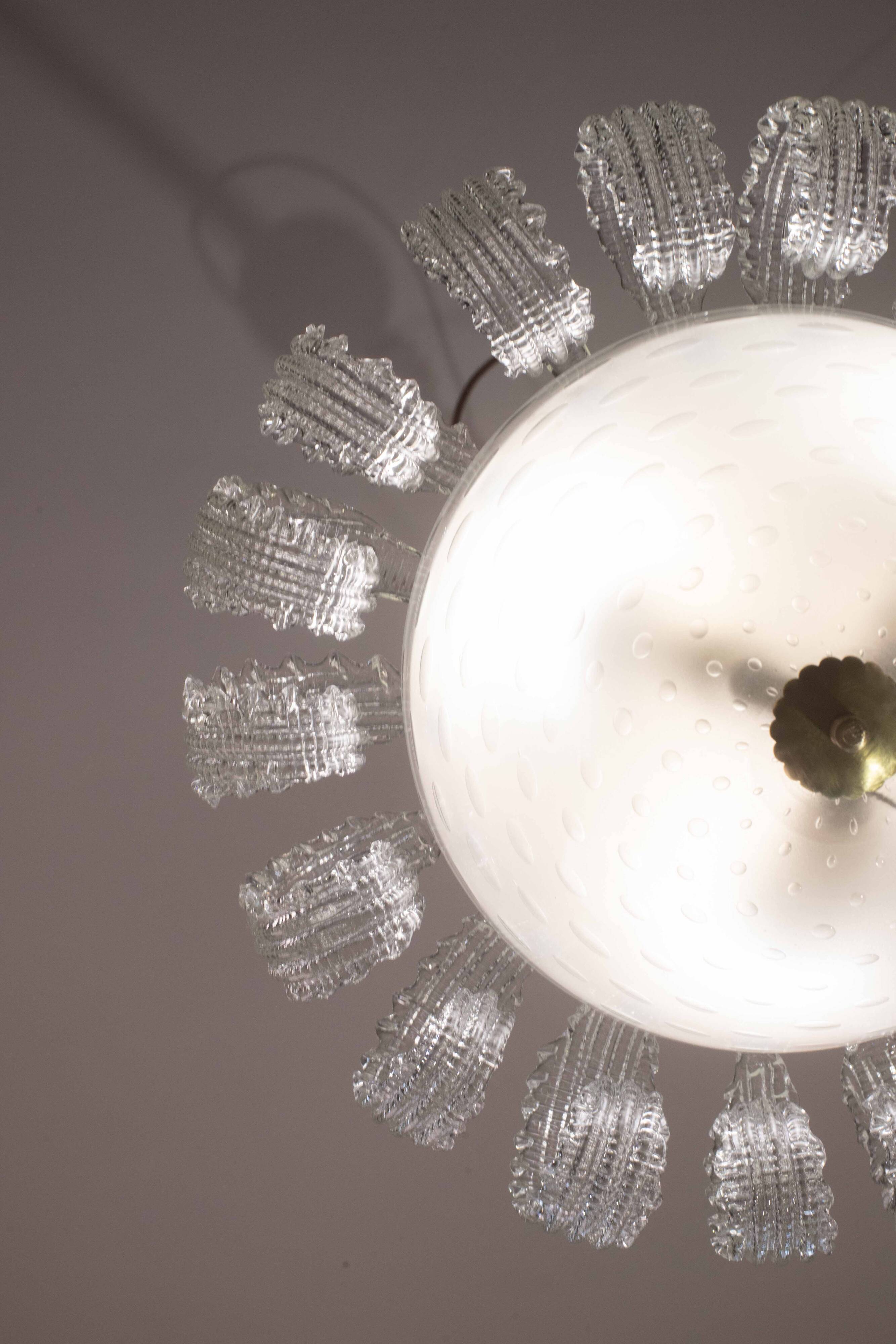 "The Queen" Italian Art Deco Chandelier by Ercole Barovier, 1940