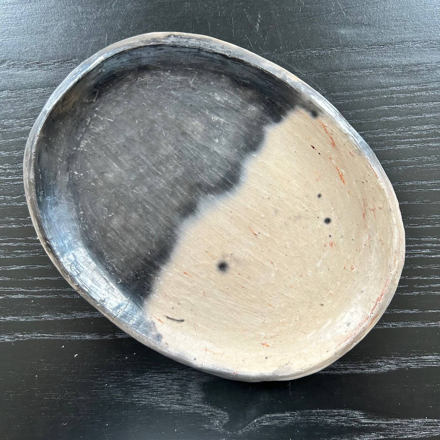 Handmade clay and ash dish