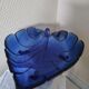 Blue glass fruit bowl