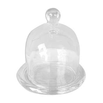 Cloche en verre et son plat