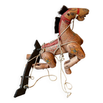 Wooden puppet horse