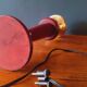 Lampe année 40/50 Maison Lancel Gainée De Cuir Bordeaux