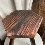 French tripod farm stool in wood, 1960s