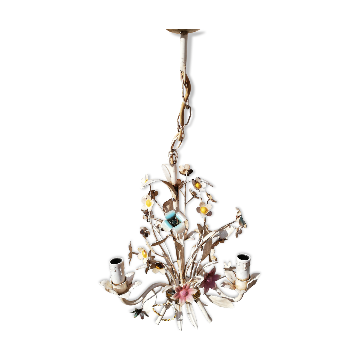 Lustre à fleurs années 70