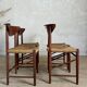 Danish vintage chairs in teak and cord by Peter Hvidt