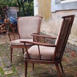 Pair of vintage fan armchairs from the 60s, Baumann edition.