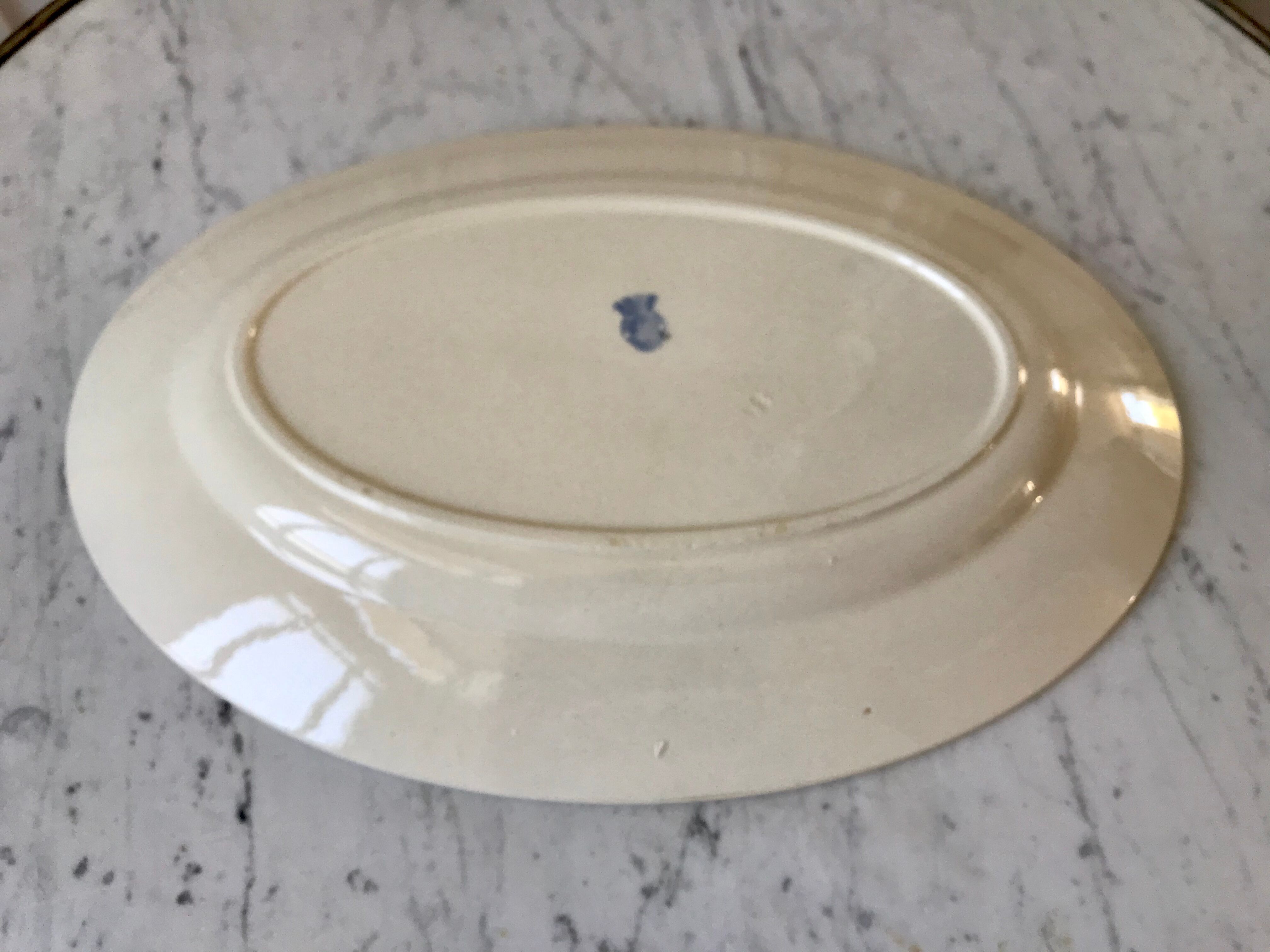 Flat oval Badonviller blue klein 30s