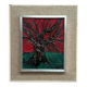 Original Swedish oil on canvas “The Tree” by Frans Rabe, vintage & framed 38x42cm