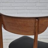1960s, set of 5 Danish dining chairs, reupholstered, teak wood.