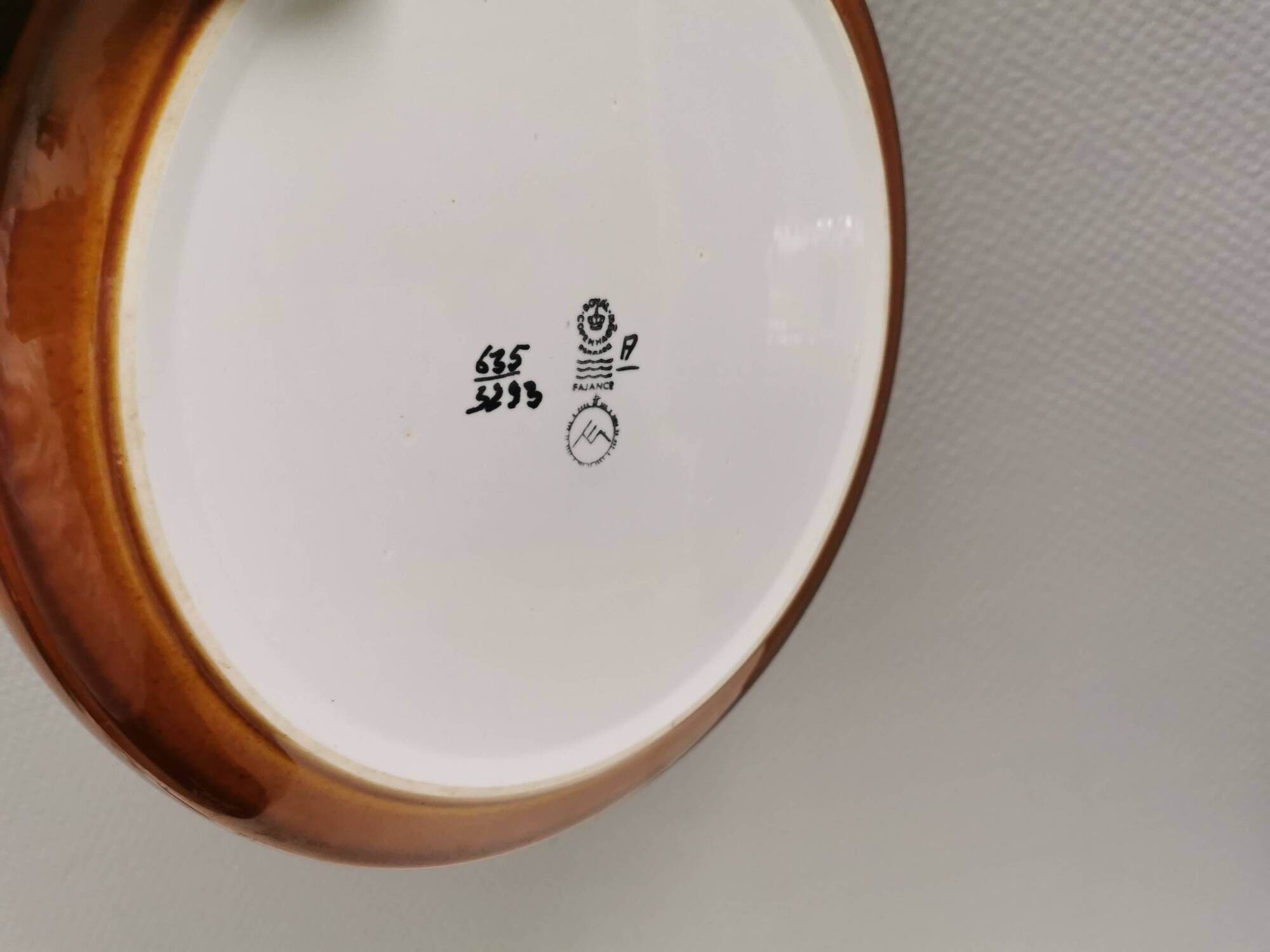 Royal Copenhagen Faience dish, designed by Ellen Malmer (EM) 1960s Denmark
