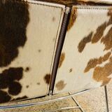 Chromed Fil armchair with fur seat by Pascal Mourgue for Ligne Roset, 1990s