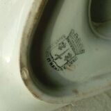 Earthenware gravy boat decorated with Sarreguemines rooster Hamage northern France