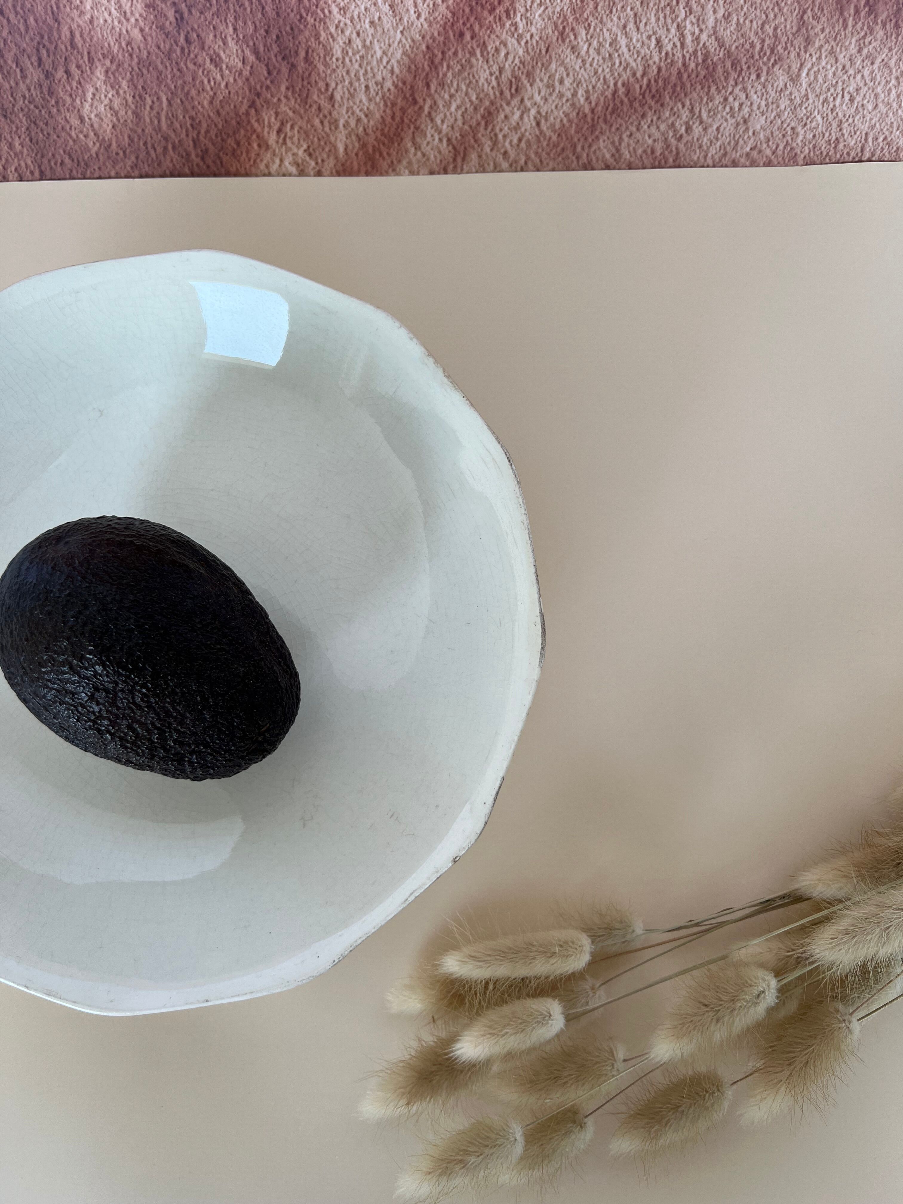 Compotier low Terre de Fer Sarreguemines solid cream color