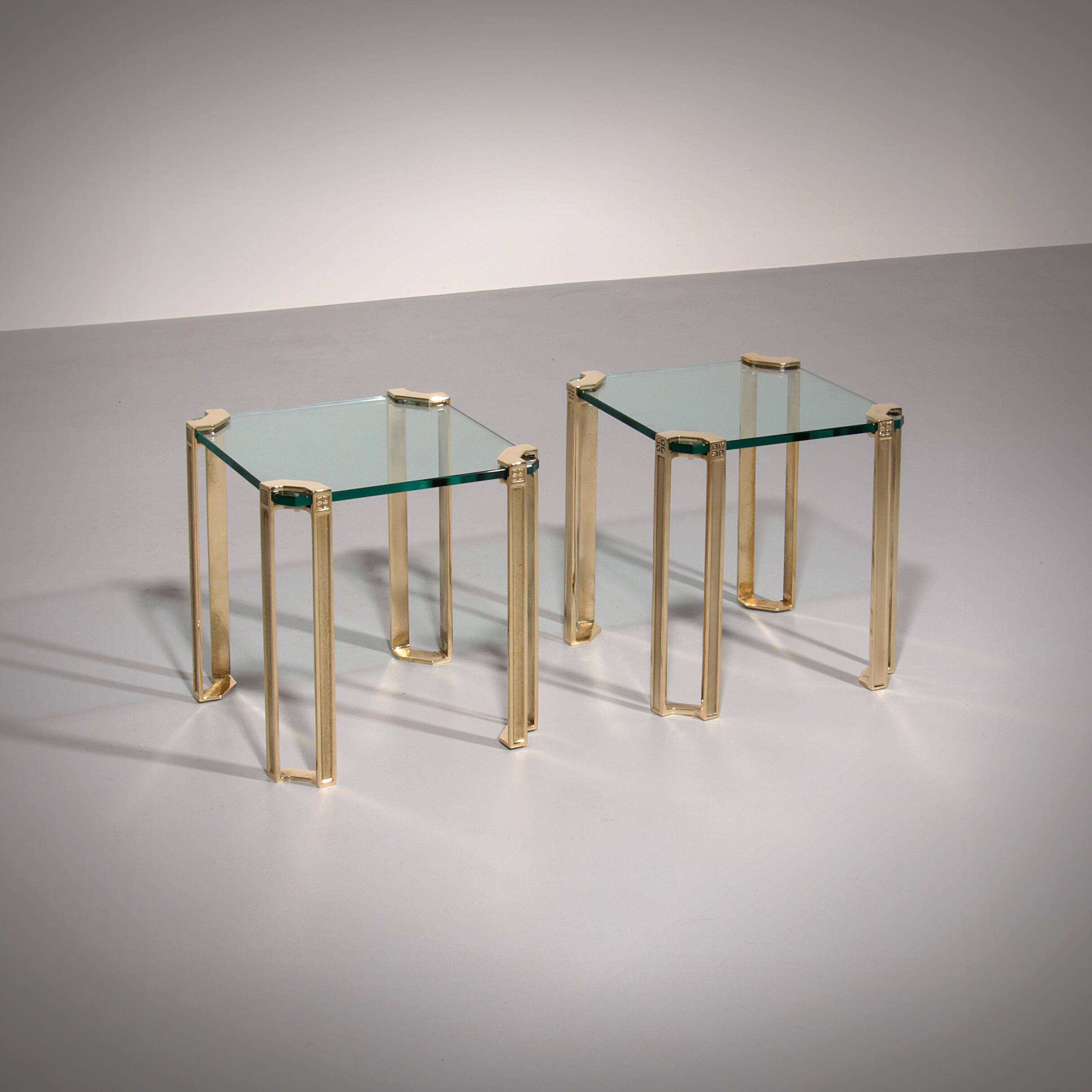 Peter Ghyczy high-gloss brass T24 side tables, 1970s (40x40x45)