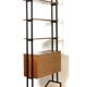 Modular storage cabinet and teak bookcase. Italy, 60s