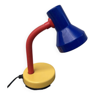 Lampe bureau métal tricolore 1980