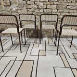 Set of 4 vintage stackable chairs 1980