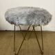 Vintage moumoute armchair and stool