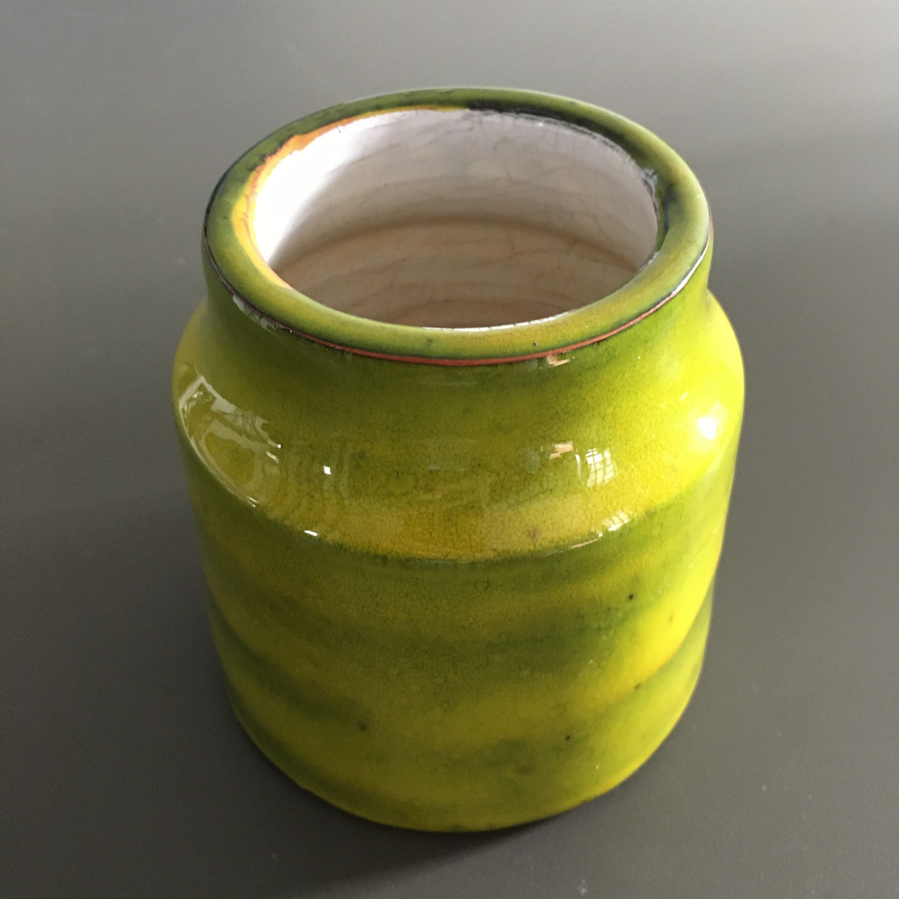 Flammé green vase