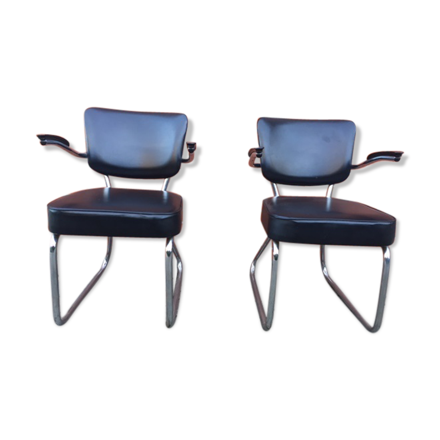 Pair of tubular chairs fana gispen 60s
