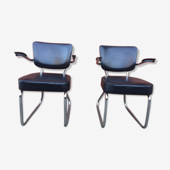 Pair of tubular chairs fana gispen 60s