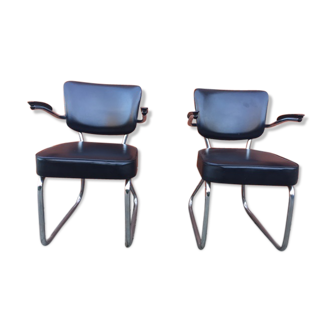 Pair of tubular chairs fana gispen 60s