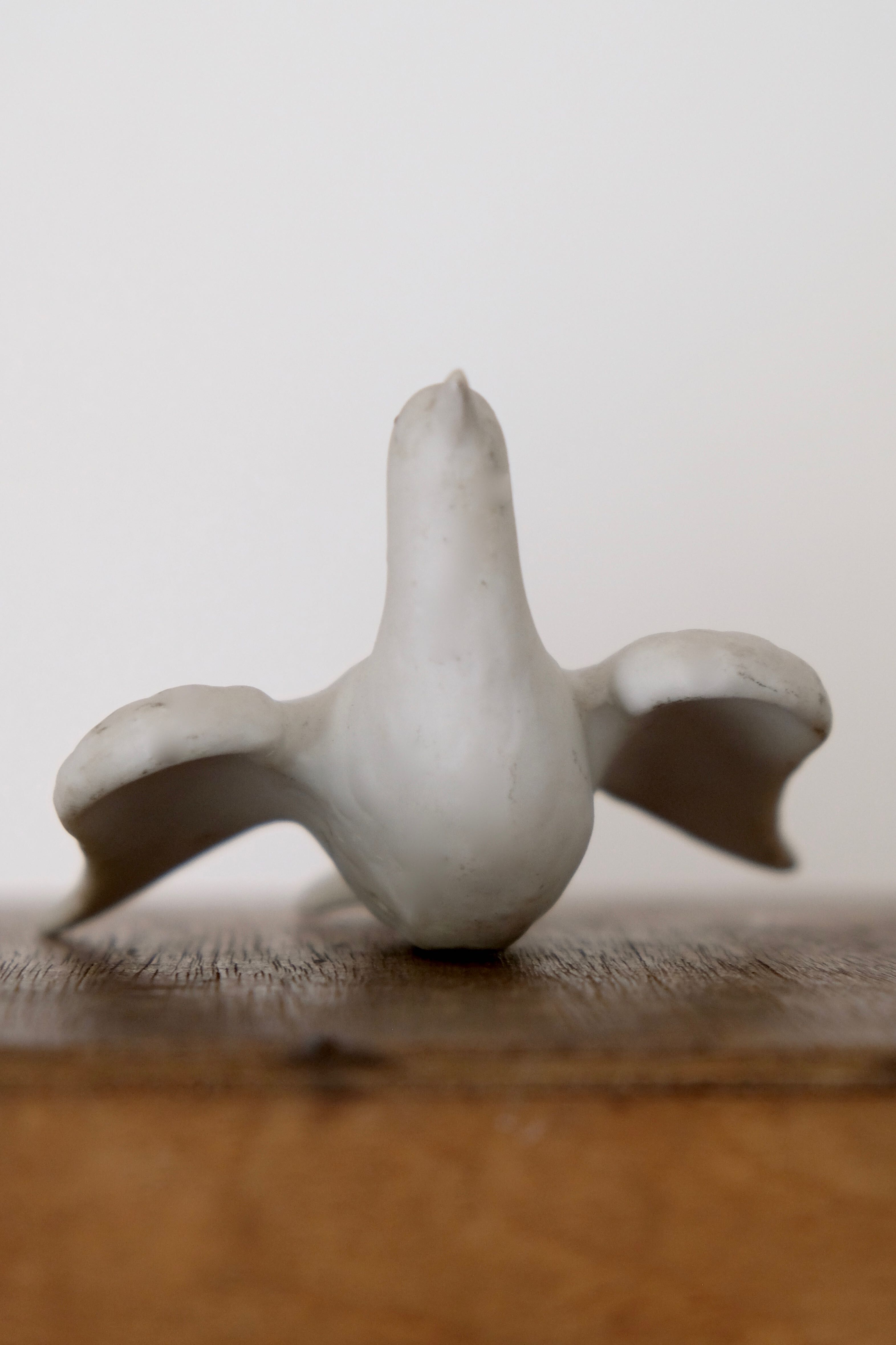 Colombe blanche ancienne en biscuit de porcelaine Limoges années 50