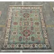Contemporary Handmade Wool Area Rug, Turquoise Geometric Pattern Carpet for Living Room